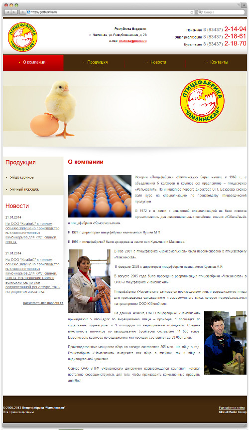Сайт птицефабрики Чамзинская